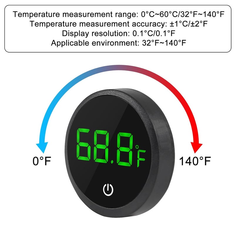 ACEIRMC 4pcs Fish Tank Digital Thermometer Accurate LED Display to ±0.9°F Tank Thermometer Aquarium Temperature Measurement Suitable for Fish, Axolotl, Turtle or Aquatic - Image 4